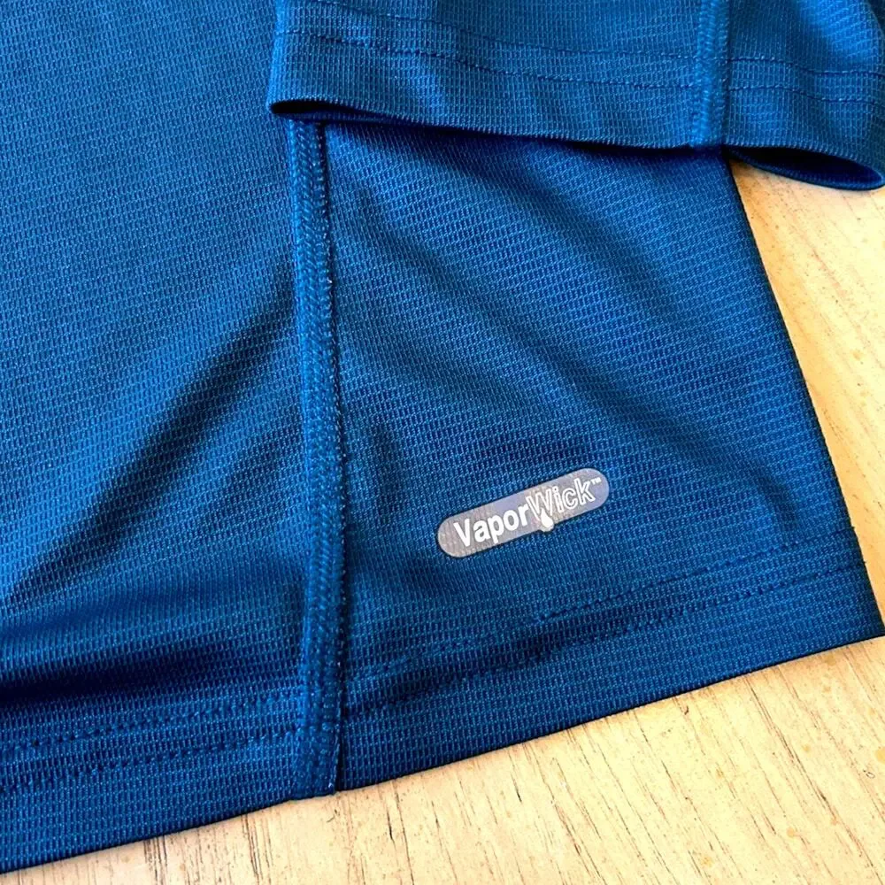 North Face Pullover Shirt Mens XL Teal Blue VaporWick Quarter Zip Outdoor Hiking